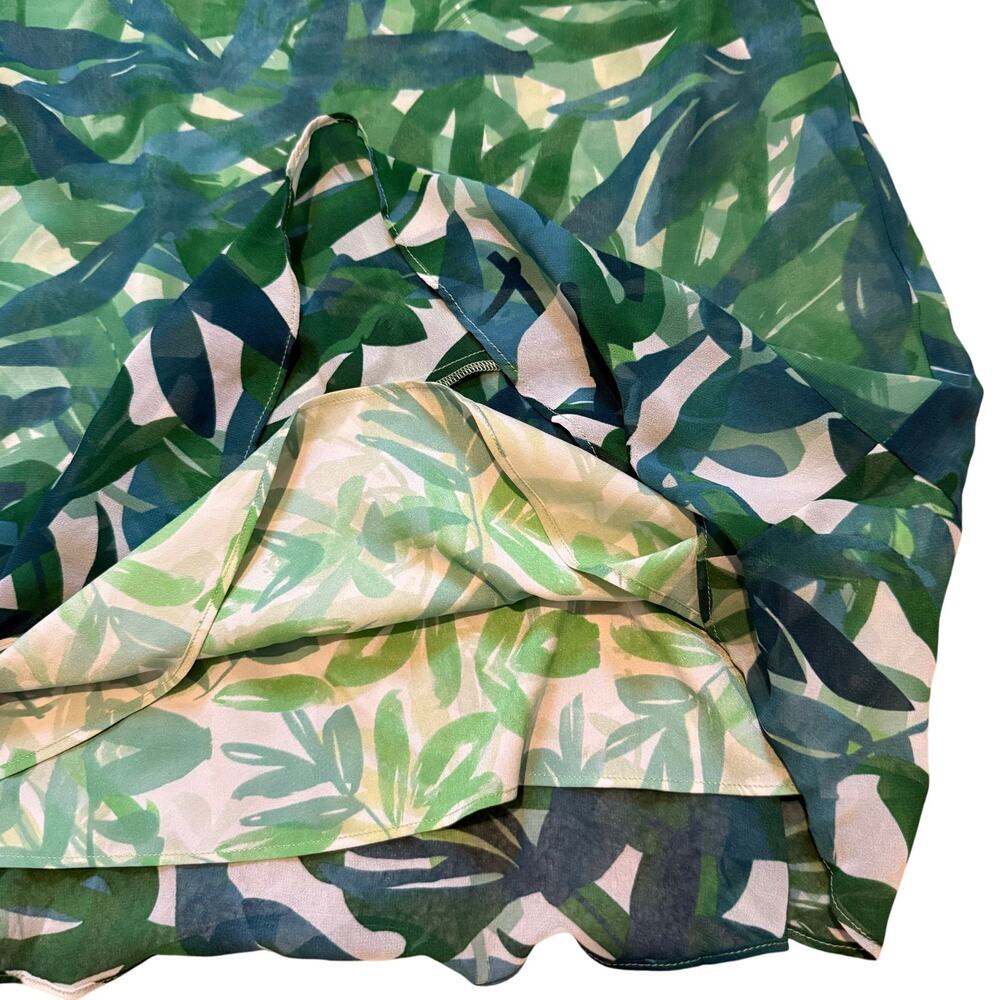 Cabi Castaway Green Leaf Tropical Print Coastal Women Sundress Boho Chic SM - Picture 8 of 8